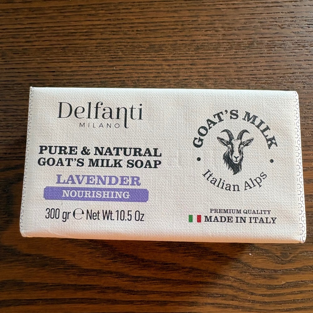 Delfanti Milano Goat's Milk Soap Lavender 10.5 oz New Italian Alps Nourishing